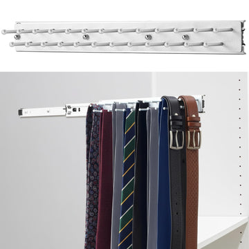 1 Pcs 13.8'' Sliding Tie Rack Hangers for Closet, 25 Tie Each, Sliver