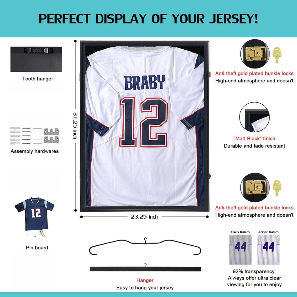 Jersey Display Frame Case - Large Lockable Frames Shadow Box