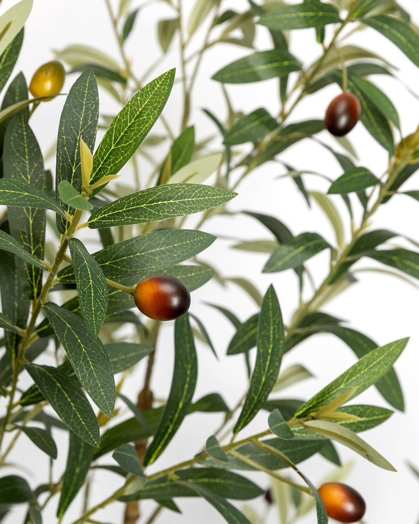 Artificial Olive Tree 6FT - Tall Faux Olive Trees Indoor with Planter&Cotton Basket, Large Fake Olive Plants