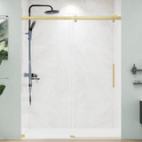 56-60" W x 72" H Frameless Shower Door with SGCC Tempered Ultra-Clear Glass, Water Repellent Sliding Shower Door