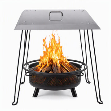Fire Pit Heat Deflector, 24 x 24 x 24 Inch Stainless Steel Heat Deflector.