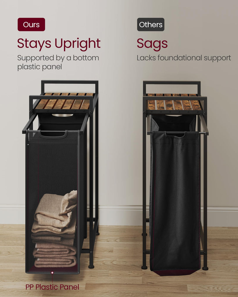 Laundry Sorter 1 Section, Rolling Cart with Shelf 12.4 Gal. (47 L)
