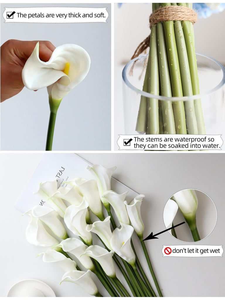 Calla Lily Flowers, Real Touch Faux Calla Lily Stems for Vases