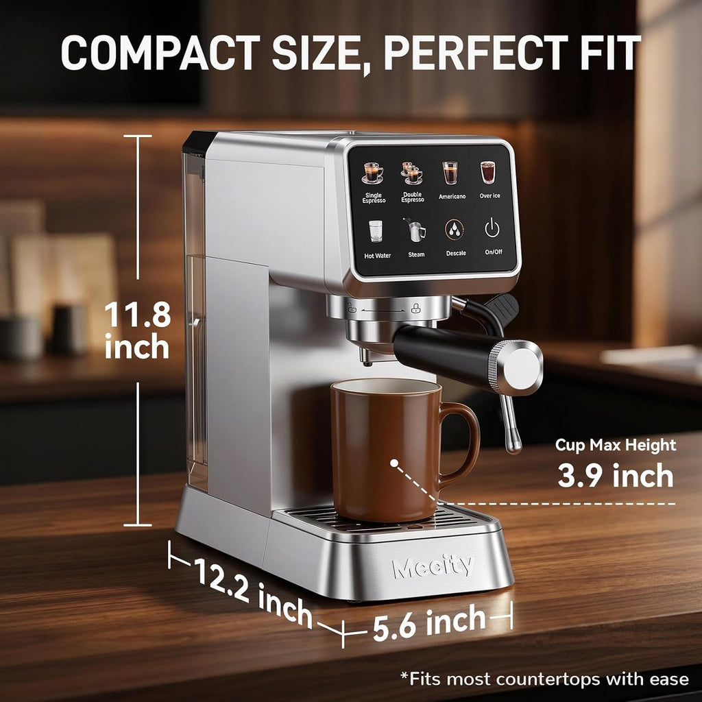 20 Bar Espresso Machine with Milk Frother, Touchscreen Coffee Maker for Espresso, Americano & Over Ice Coffee