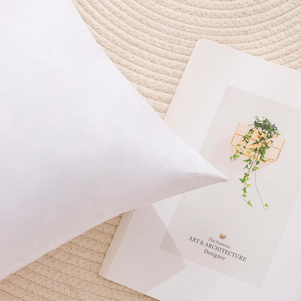 22x22 Inch Gold Goose Down and Feather Throw Pillow Inserts-2 Packs,White,Super Soft Cover,Double Layer Dwon Proof - Set of 2