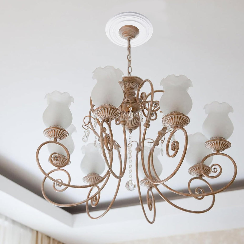 1PC Plain Ceiling Medallion, Split Decorative Ceiling Ring for Chandelier Light Fixture Ceiling Decor, Simple Surface