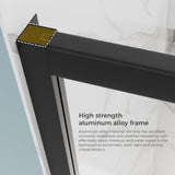 50-54.in W x 72.in Semi-Frameless Pivot Shower Door, Adjustable Swing Glass Shower Door