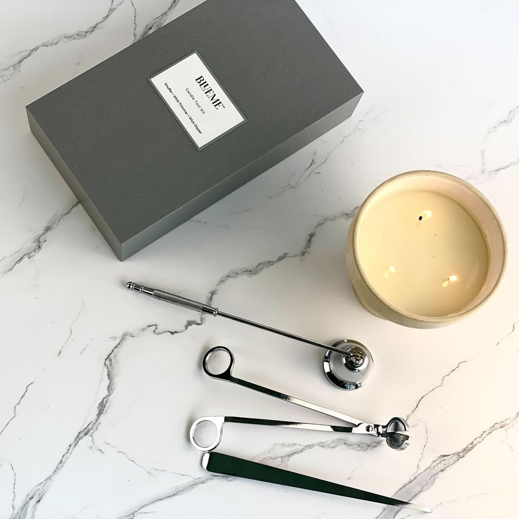 Candle Care Kit | 3-Piece Tool Set - Trimmer, Snuffer & Wick Pick