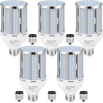 80W LED Corn Light Bulb(5 Pack),(800 Watt Equivalent) Fanless E26/E39 Medium/Large Mogul Base LED Cob Lamp 5000K