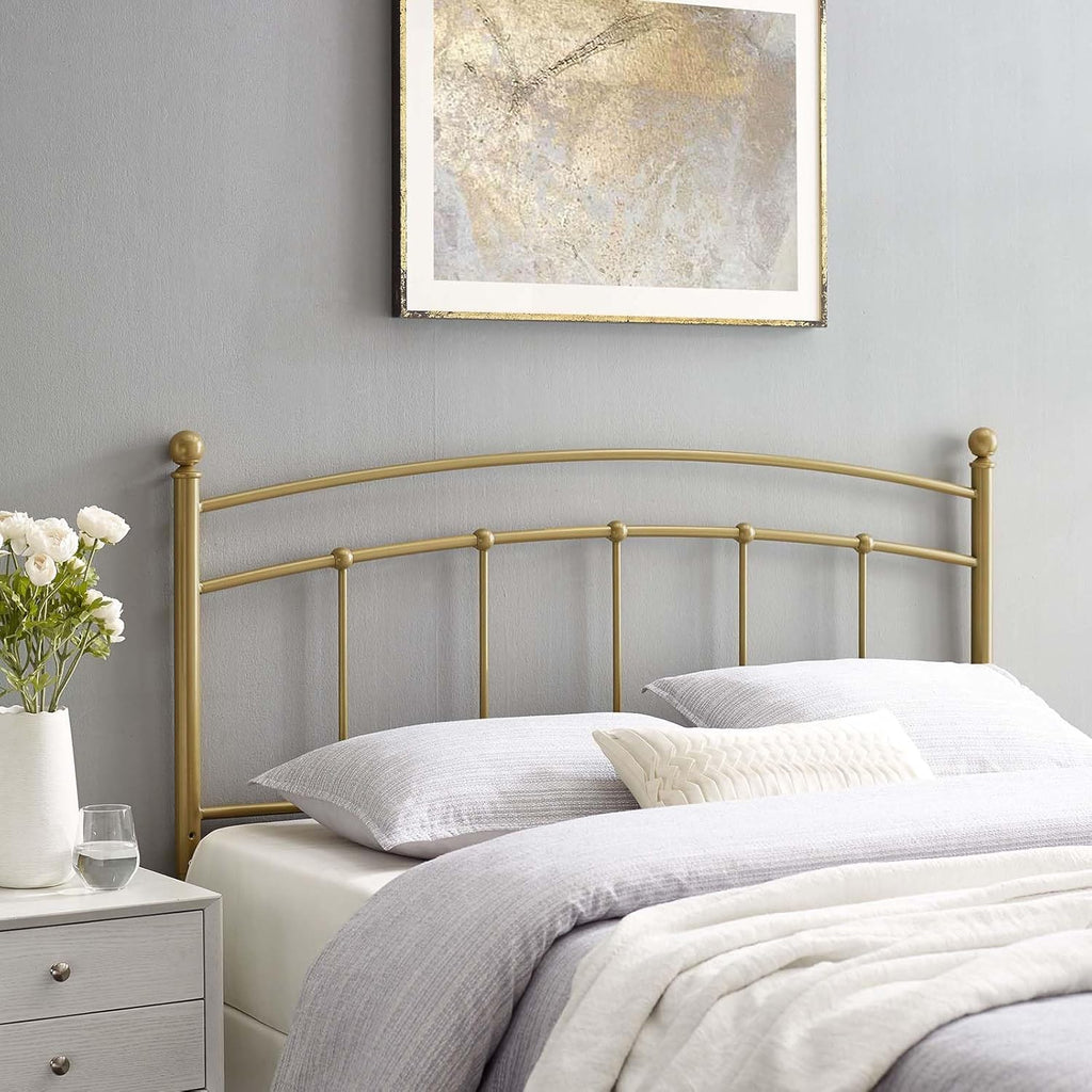 Abigail King Metal Headboard in Gold