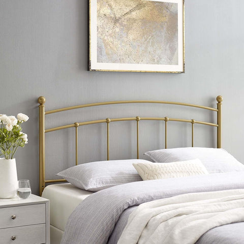 Abigail King Metal Headboard in Gold