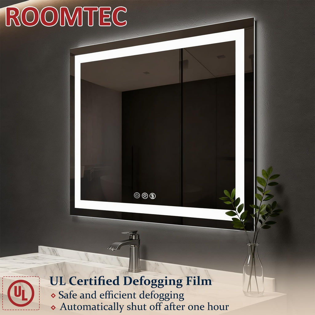 88x38 Inches LED Bathroom Mirror with Lights, Vanity Mirror with Front and Backlight, Smart Dimmable Anti-Fog LED