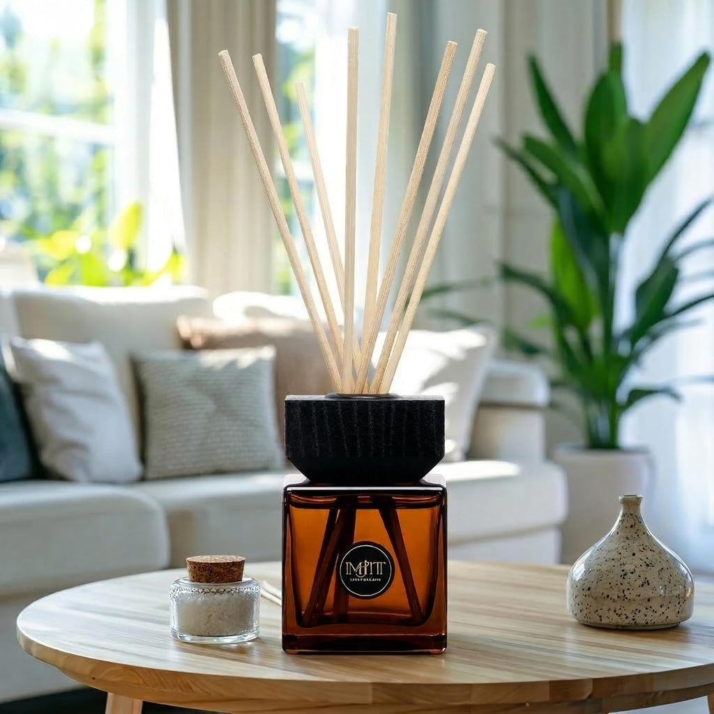 Manee-Chan by : Authentic Thai Aromatherapy Diffuser & Premium Reed Diffuser Set. Refreshing Peppermint, Lily