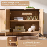 Modern Buffet Cabinet with Storage, 70" Large Sideboard Buffet Storage Cabinet with 4 Doors and Adjustable Shleves