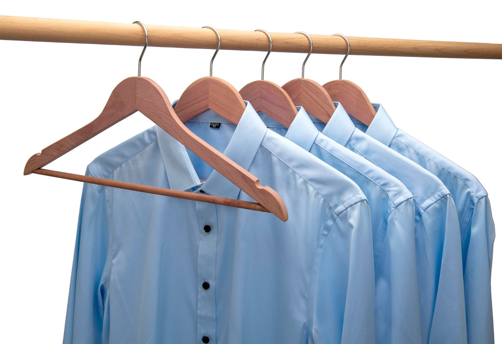 American Red Cedar Wooden Coat Suit Hangers, Wood Skirt Dress Hangers, Smooth Cut Notches- 360°Flexible Hook- Solid