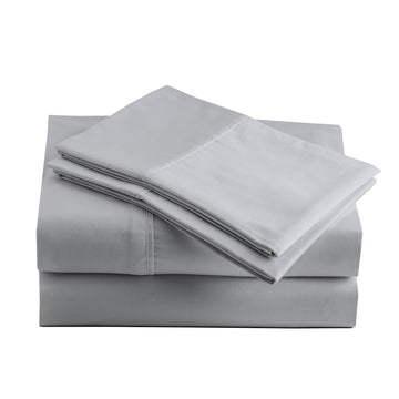 600 Thread Count Sateen King Sheet Set - 100% Peruvian Pima Cotton, 4 Piece (Flat, Fitted, 2 Pillowcases) - Cooling