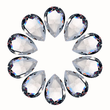 10pcs Crystal Pendants 1.5"/38mm Crystal Suncatcher - Hanging Crystals Prisms for Windows, FengShui, Hanging Ornament