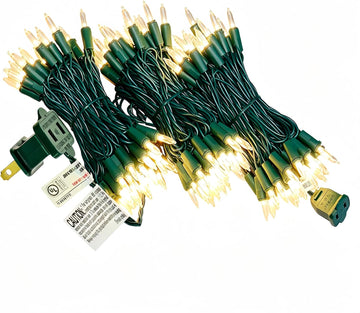 150 LED Warm White Christmas Lights, UL Certified and Commercial Grade Green Wire String Lights 50 Ft, for Indoor