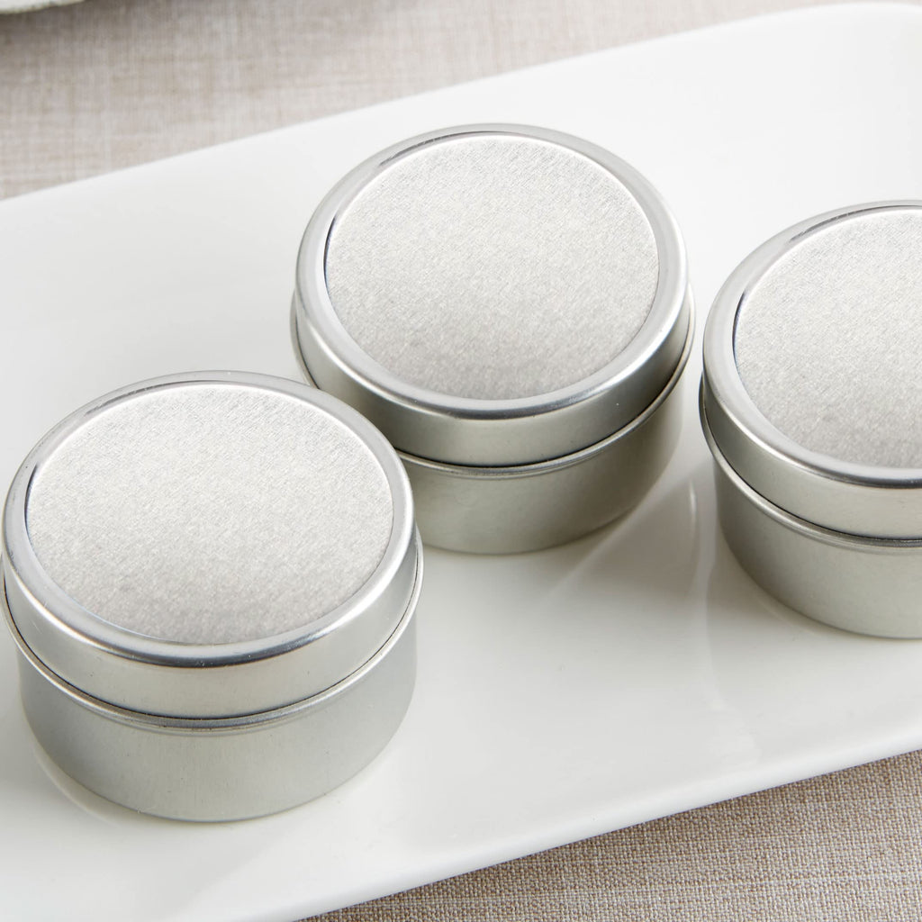 Aspen Travel Size Vanilla Scented Tins with Lids (Set of 12), Bridal Shower Favors, Wedding Favors, Bridesmaid