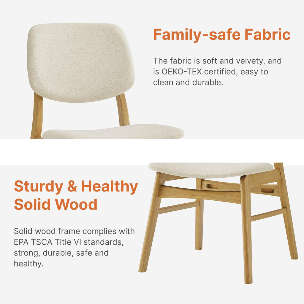 Wooden Dining Chairs Set of 4, Upholstered Kitchen Chairs, Original