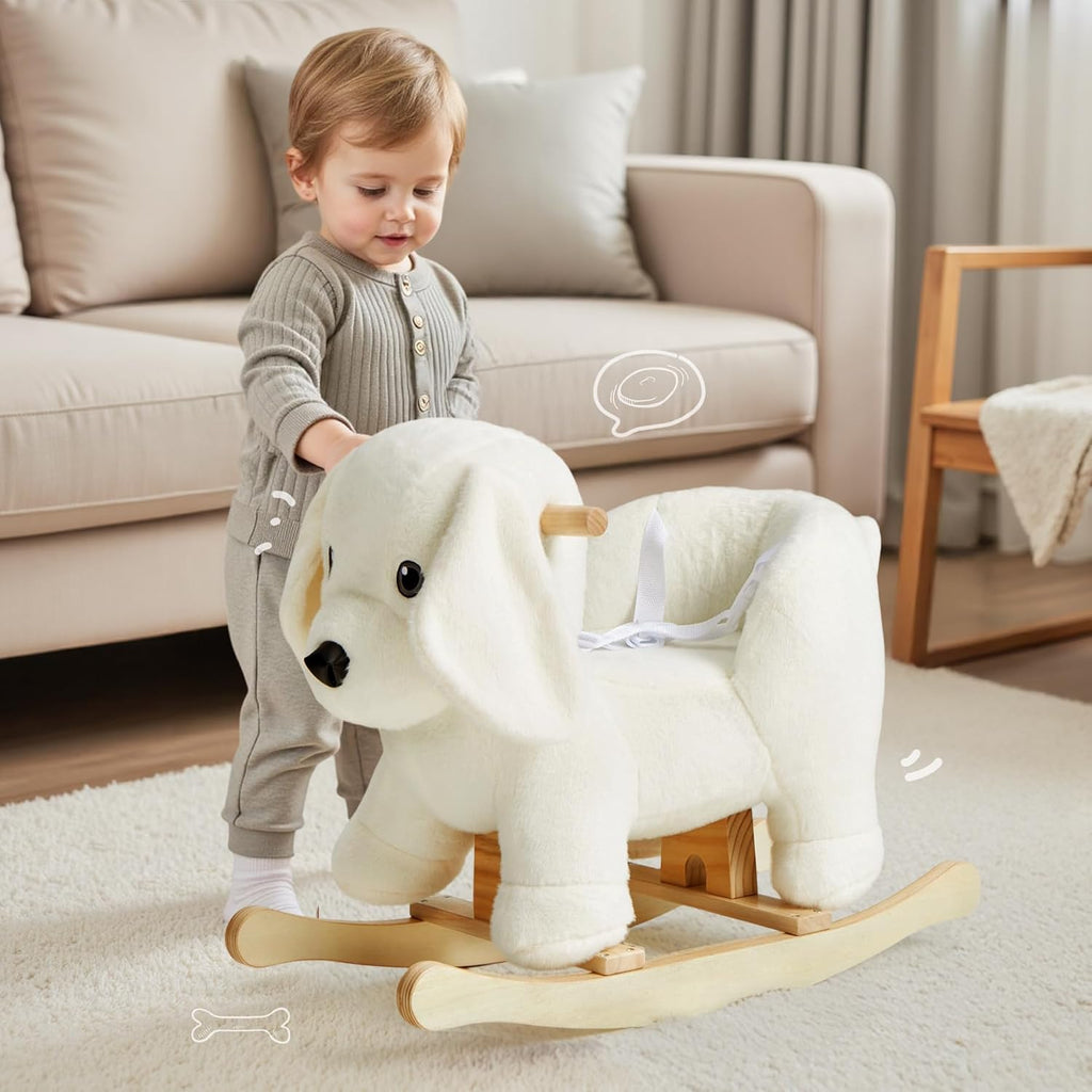 Baby Rocking Horse,Labrador Wooden Rocking Horse for Toddlers 1 Year Old