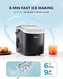 Countertop Ice Maker Machine with Handle, 26.5lbs Per Day, 9 Ice Cubes Ready in 6 Mins, Auto-Cleaning Portable Ice