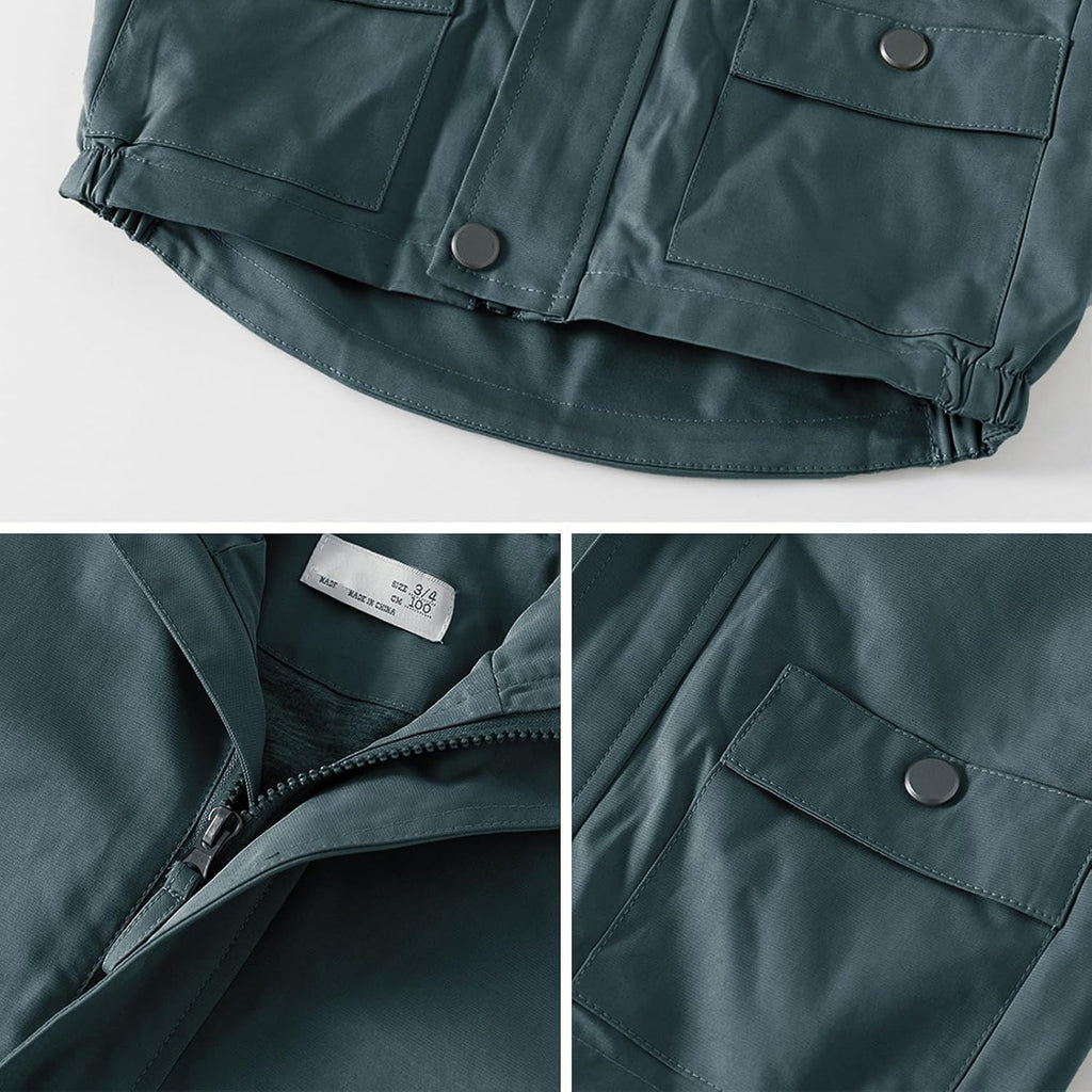 Toddler Boys Windbreaker Jackets Baby Boy Lightweight Pocket Zip Up Hooded Jackets Kids Casual Outerwear