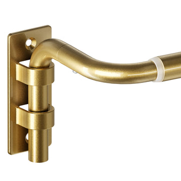 30-129" Wrap Around Curtain Rod, Quick Curtain Change, Gold