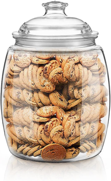 Large Cookie Jars with Lids Airtight, Clear Cookie Jar Counter Decorative - 110 oz Acrylic Candy Jar with Silicone