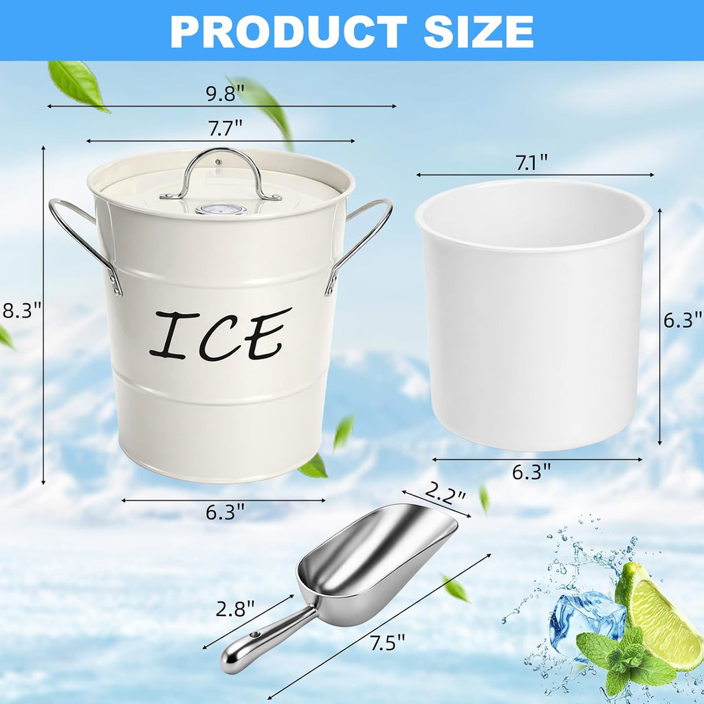 4L Ice Bucket with Lid, Double Wall Insulated Wine Bucket