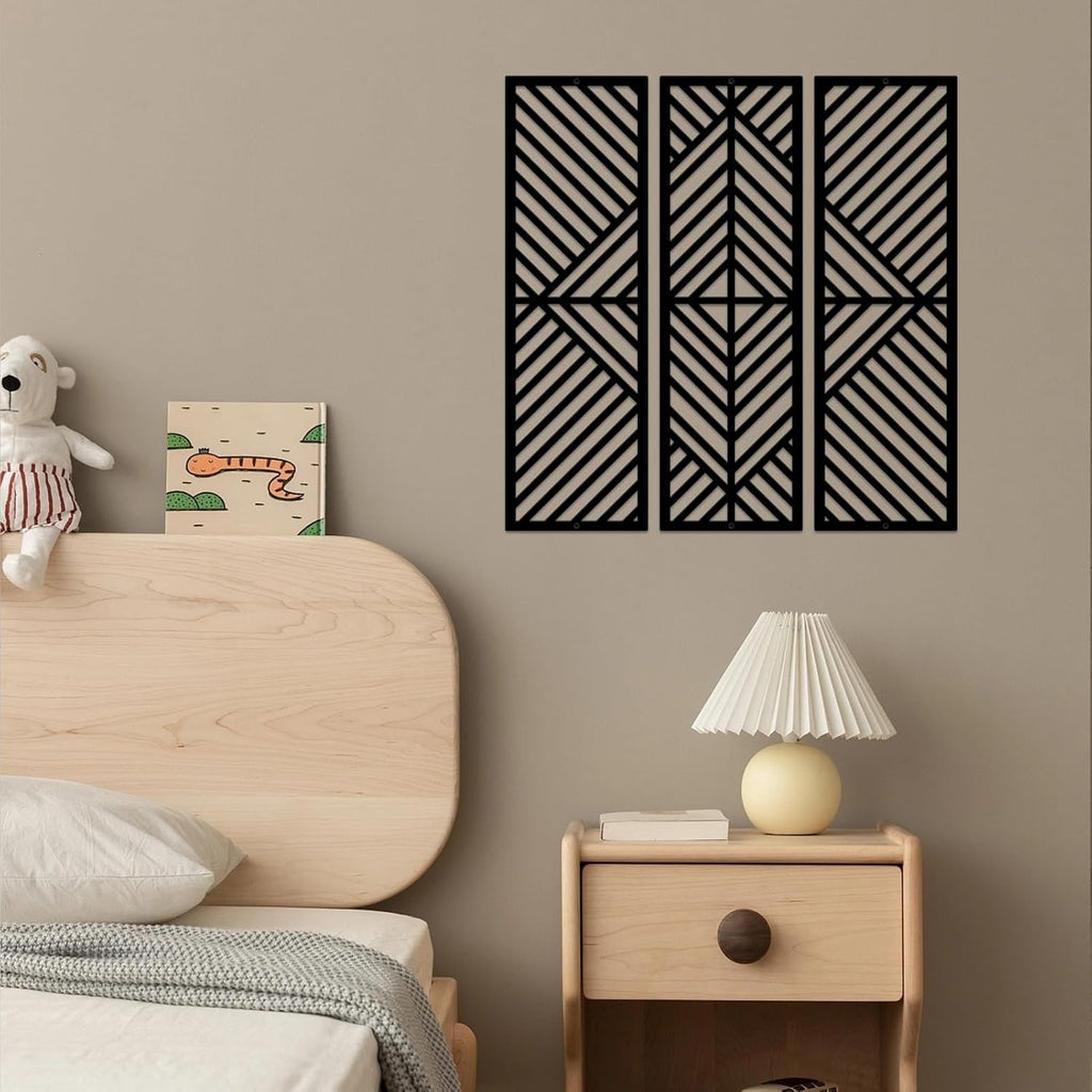 Geometric Home Metal Wall Decor, Minimalist Modern Wall Art - Set of 3