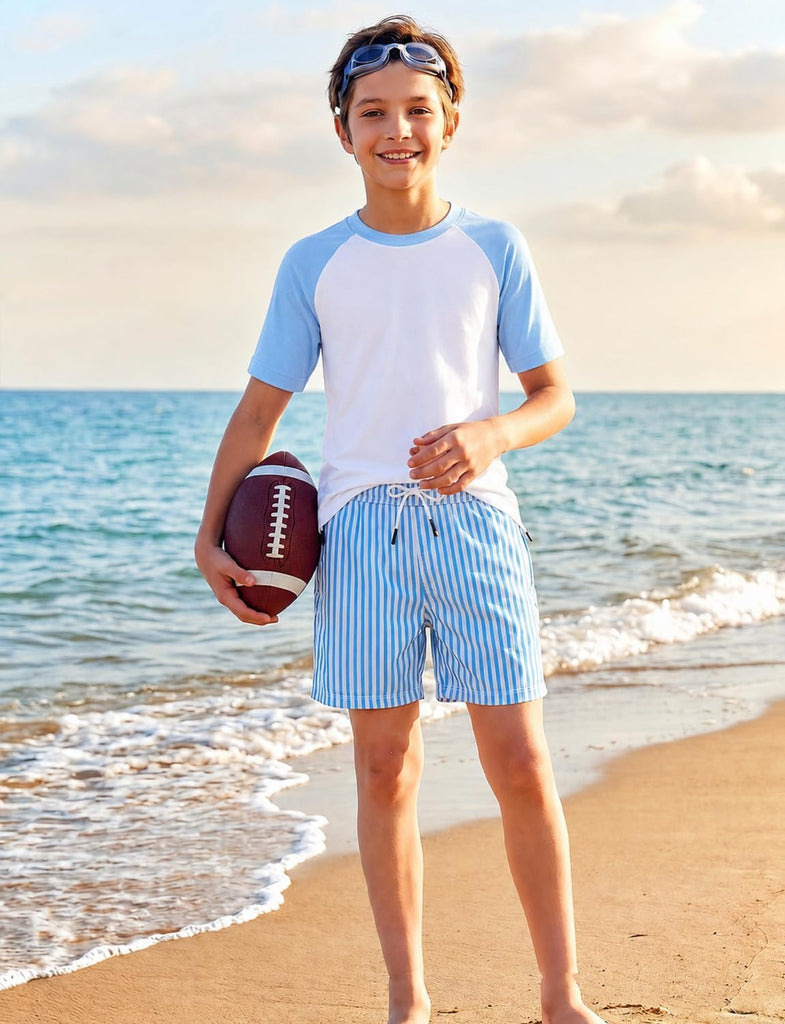 Boys Swim Trunks with Compression Liner, Quick Dry Swim Shorts
