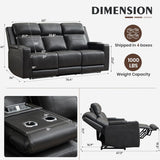 Power Reclining Sofa with Adjustable Headrest