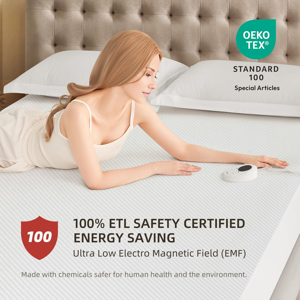 Waterproof Heated Mattress Pad, 9 Heat Settings