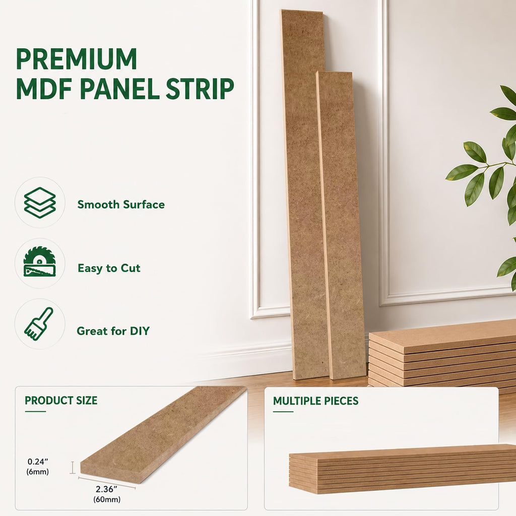 Board and Batten Wainscoting Panel Kit,MDF Premade Paintable Panel,54X96in