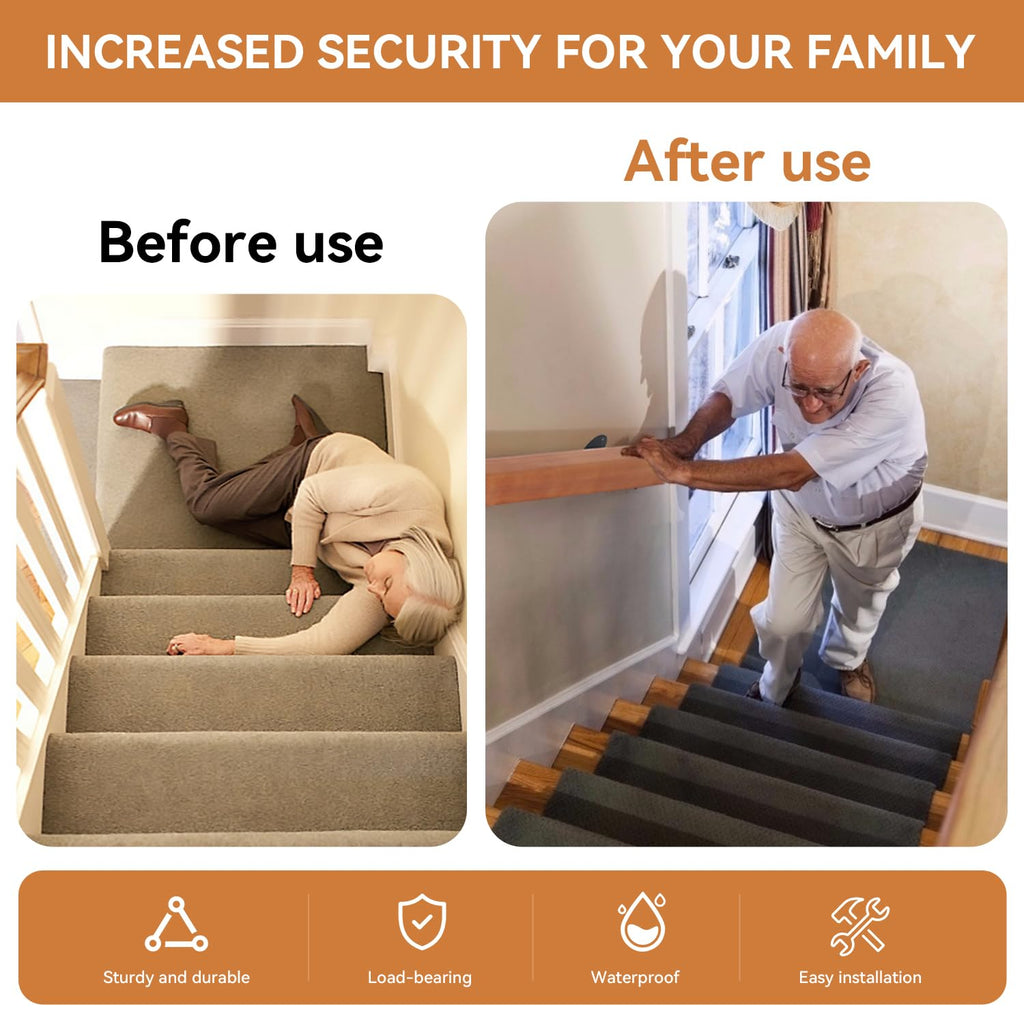 3FT Wood Stair Handrails Wall Mount, Single Piece Staircase Hand Railings