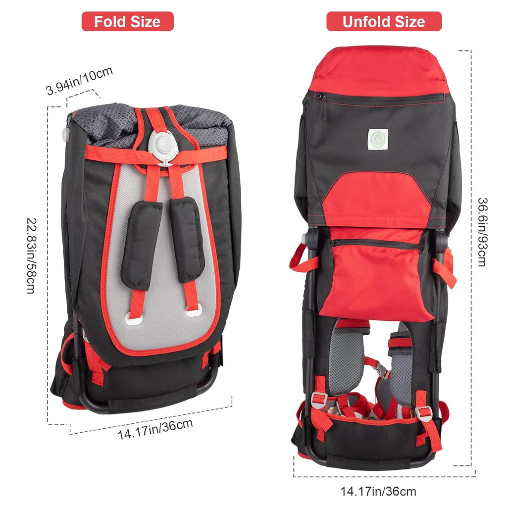 Shoulder Carrier Baby Hiking Backpack Carrier with Rain Cover Sun Shade for Child Safe Backrest and Toddler Ergonomic