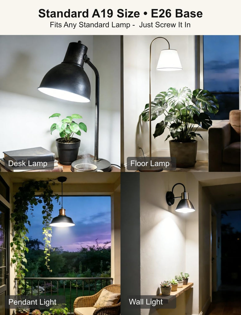 Grow Light Bulb for Indoor Plants - Full Spectrum LED Plant Light, 11W Energy Saving, Low Heat, E26 Base - Ideal