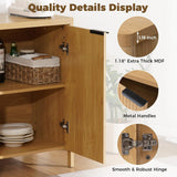 31.5'' Sideboard Buffet Cabinet with Storage Fluted Sideboard Buffet with Adjustable Shelves Coffee Bar Console Table