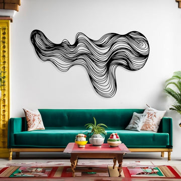 Abstract Lines Metal Wall Decor, Metal Irregular Wall Art, Geometric Line Art Sculpture, Mid Century Modern Artwok