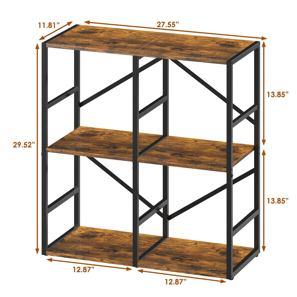 3-Tier Vinyl Record Storage Stand, Holds 300+ Records, Wooden Desktop