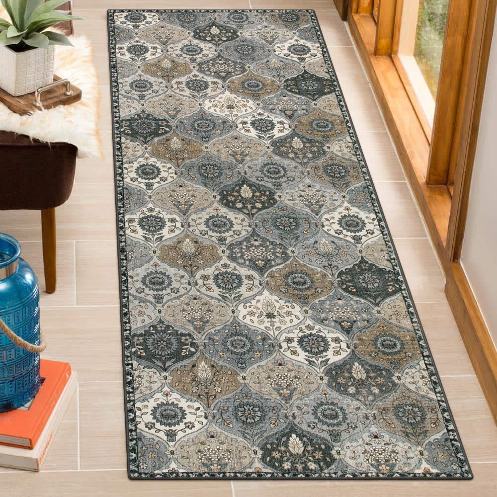 Moroccan Washable Runner Rug, 2x6 Soft Kitchen Runner Rug Non Slip