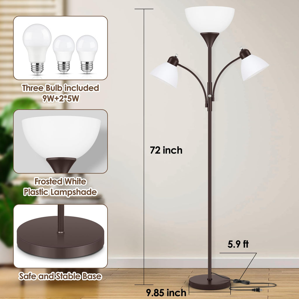 Torchiere Floor Lamps, 72" Dimmable Reading Lamp