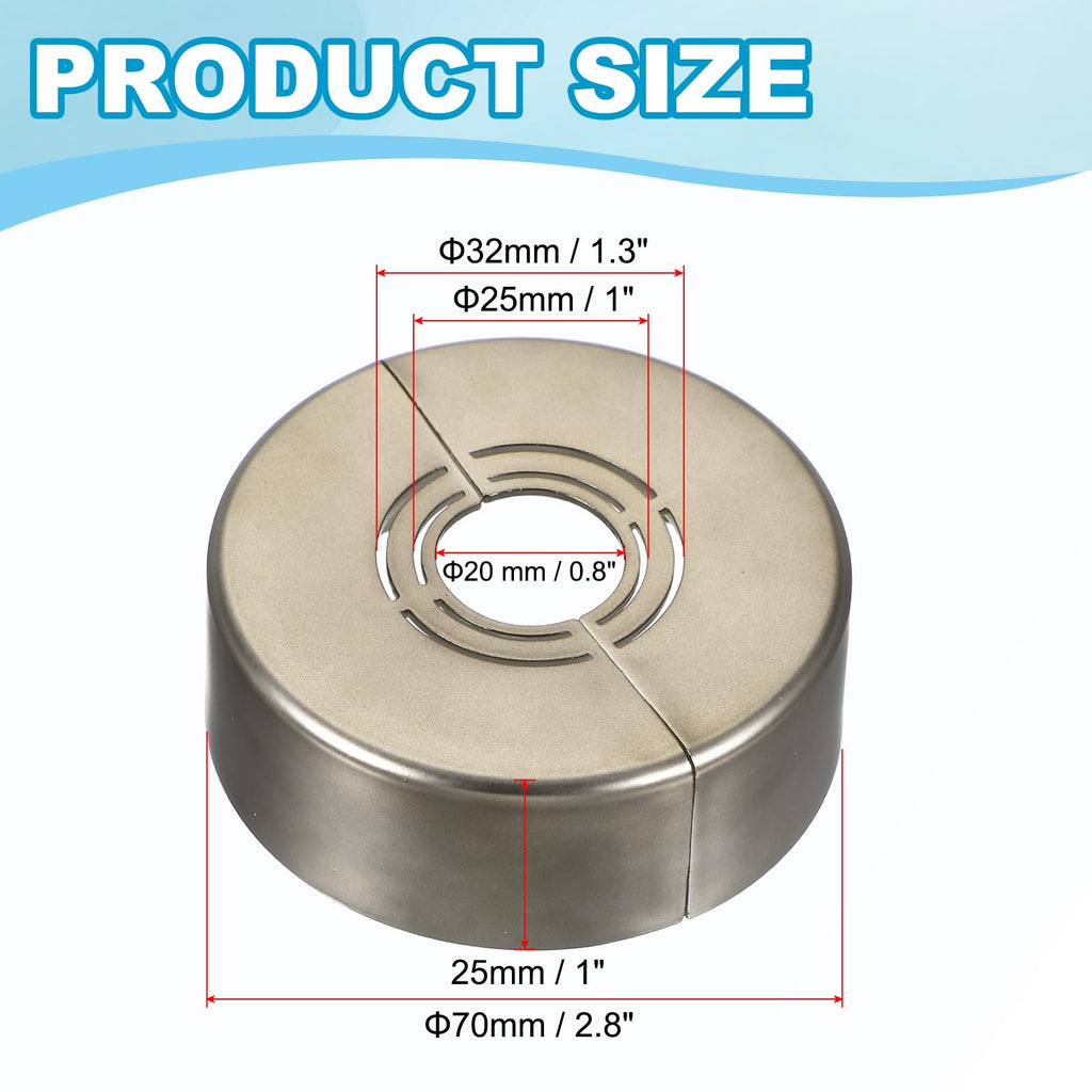 Wall Split Flange 0.8/1/1.3 Inch, 1" Thicken Cuttable ABS Round Escutcheon Plate Cover Buckle for Water Pipe Faucet