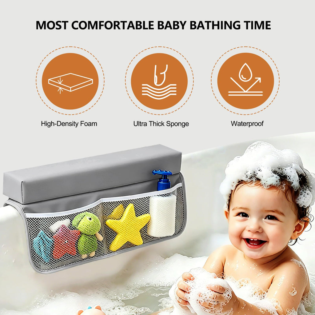 Baby Waterproof Vegan Leather Bath Kneeler and Elbow Rest Pad Set