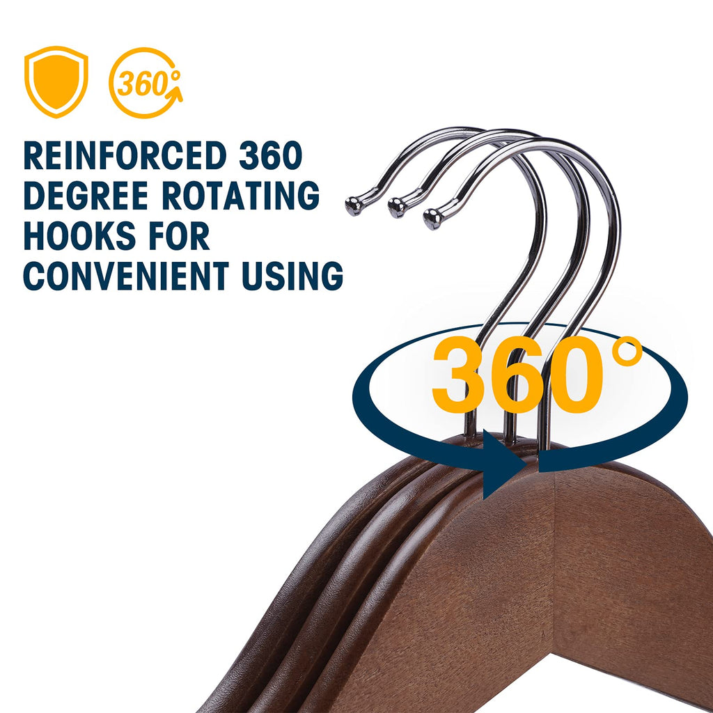 Wooden Hangers 30 Pack, Clothes Hanger for Daily Used, Coat Hanger for Closet, Heavy Duty Wood Hangers for Suit, Shirts