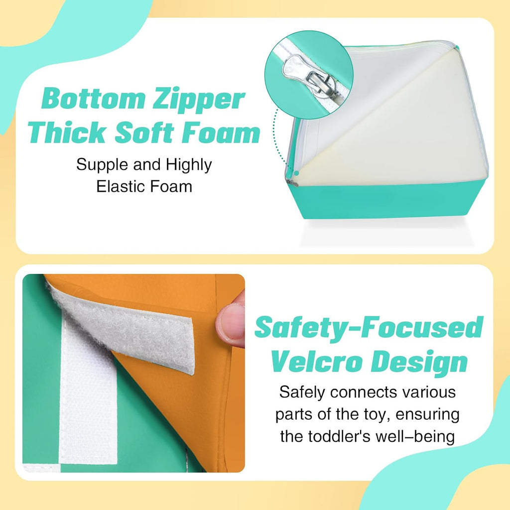 Piece Soft PU Leather Toddlers Climbing Toys, Baby Foam Climbing Blocks for Toddlers 3, Indoor Climb and Crawl