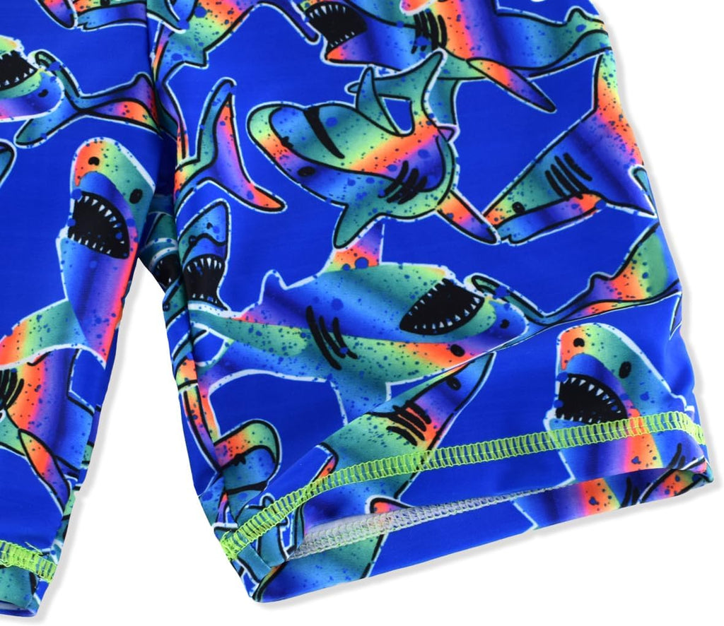Boys Long Sleeve Rash Guard 2 Piece Swim Set UPF 50+