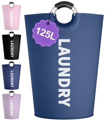125L Collapsible Laundry Basket with Handles, Extra-large Laundry Hamper , Freestanding Dirty Clothes Basket, Sturdy