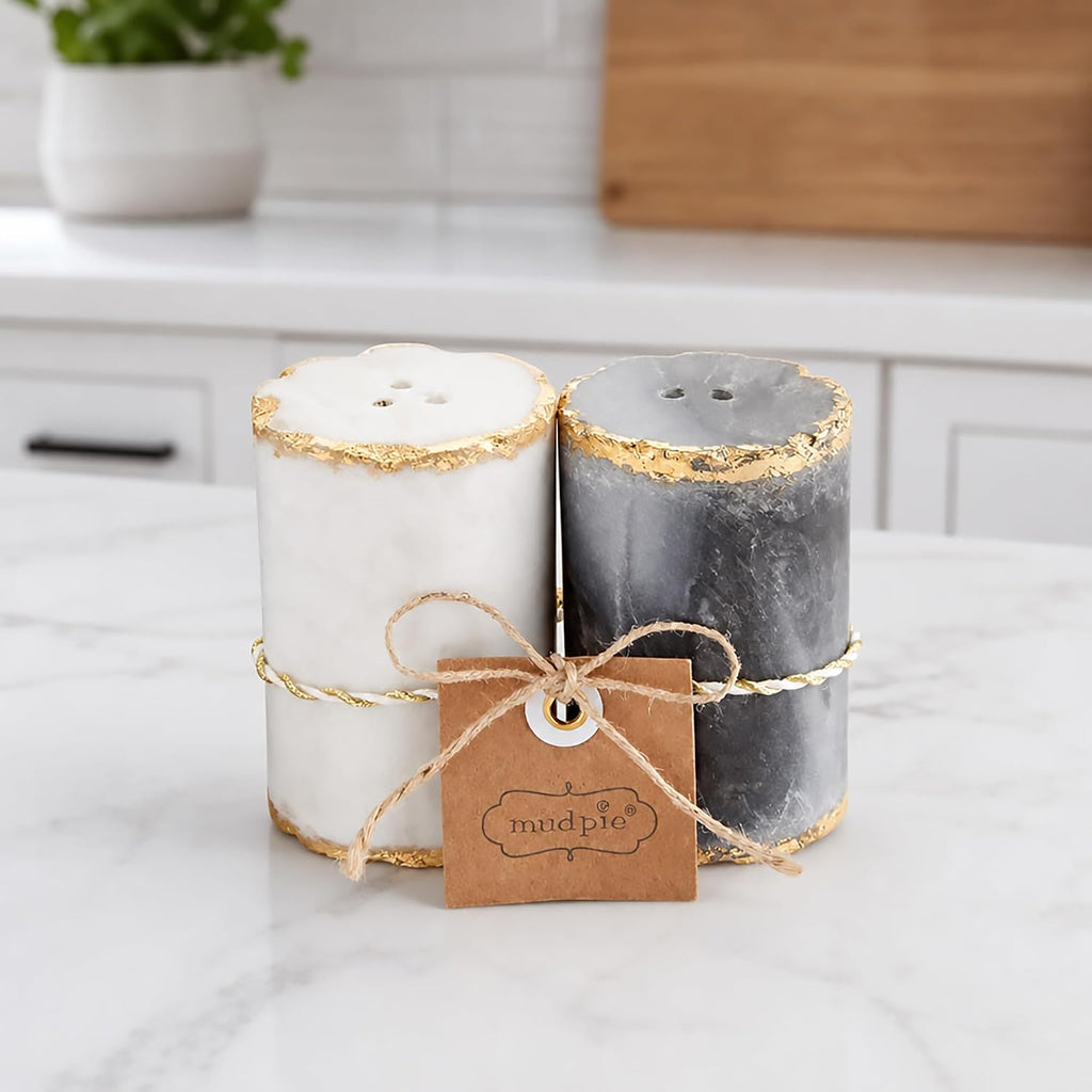 Marble Salt And Pepper Set - Set of 2